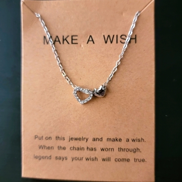 🍀 Silver Tone "Make a Wish" Necklace NWT - Picture 1 of 4